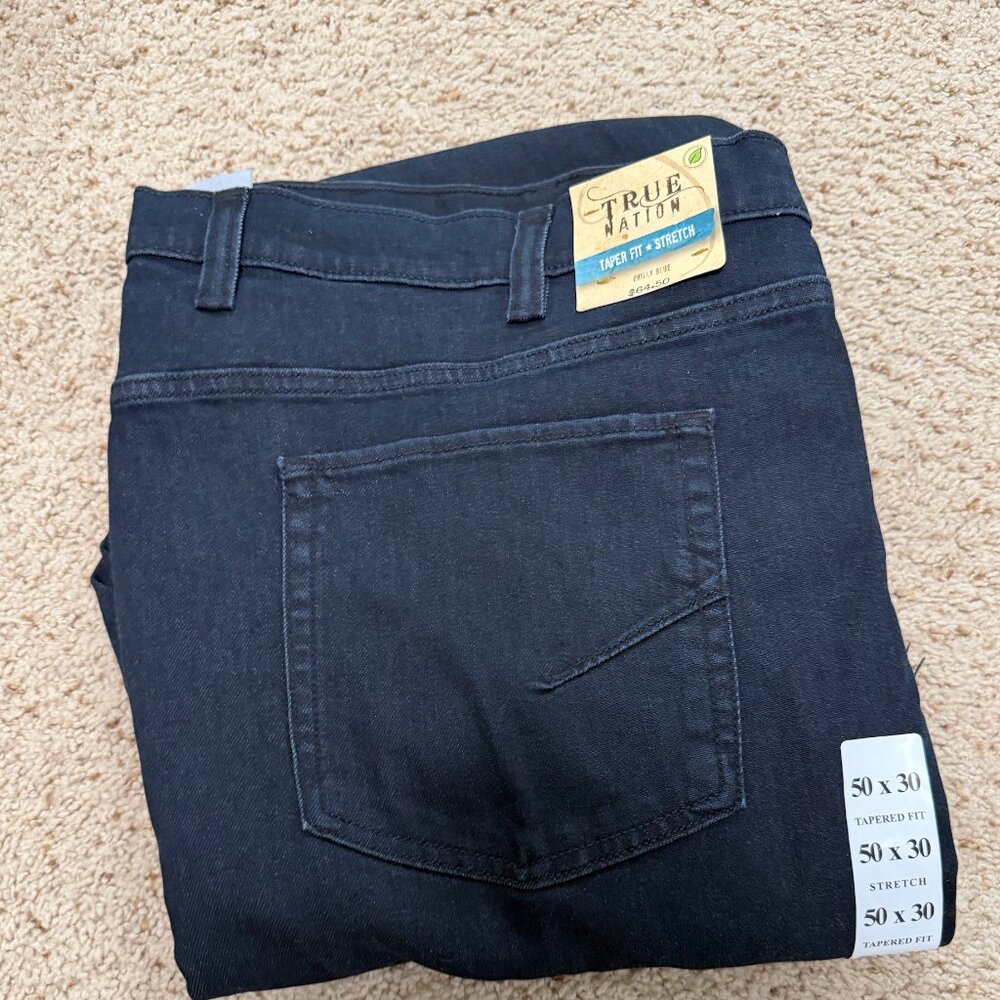 True Nation Jeans, Taper Fit, Stretch 50x30, Philly Blue